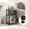 Costway 1/2 PCS Nightstand 3-Tier End Table with Charging Station USB Ports & Power Outlets Grey & Black